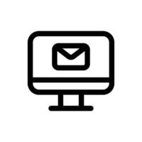 Computer icon in trendy outline style isolated on white background. Computer silhouette symbol for your website design, logo, app, UI. Vector illustration, EPS10.