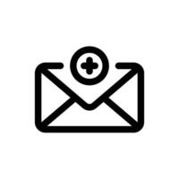 añadir correo icono en de moda contorno estilo aislado en blanco antecedentes. añadir correo silueta símbolo para tu sitio web diseño, logo, aplicación, ui vector ilustración, eps10.