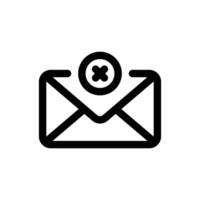 Delete Mail icon in trendy outline style isolated on white background. Delete Mail silhouette symbol for your website design, logo, app, UI. Vector illustration, EPS10.