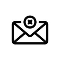 Eliminar correo icono en de moda contorno estilo aislado en blanco antecedentes. Eliminar correo silueta símbolo para tu sitio web diseño, logo, aplicación, ui vector ilustración, eps10.