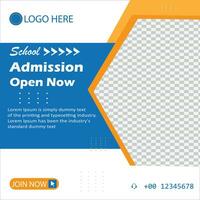 Admission Now Open. Social media post banner. editable vector