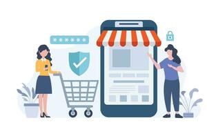 Financial security for online shopping vector