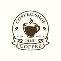 Coffee shop design template with coffee cups. modern vintage coffee shop logo vector