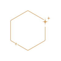 enkel modern estetisk linje element modern geometrisk linjär ram med gnistrande stjärnor. png