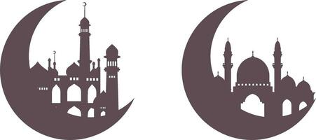 mosque in the night vector