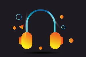 3d icon illustration of headphone music with a technology concept style suitable for design elements and technology symbols vector