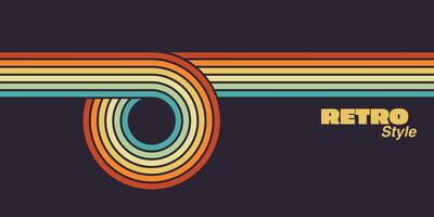 stripe retro banner template vector