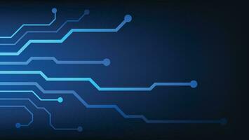 circuit board background. electrical digital lines on blue lighting. futuristic technology design element concept vector
