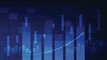 finance background with stock market statistic trend with candlesticks and bar chart vector