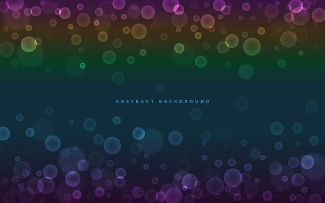 Abstract gradient multicolored background with bright bubbles. Vector illustration.