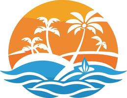 the logo for the beach vector