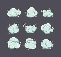 set of cartoon cloud icons, vector illustration