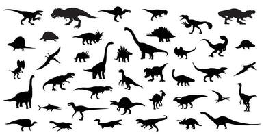 prehistoric animals silhouette vector