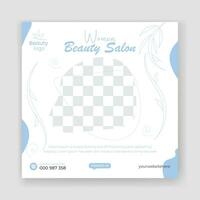 Beauty salon social media post design vector template