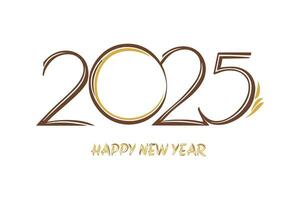 Vector illustration with text 2025 Happy New Year, original lettering.