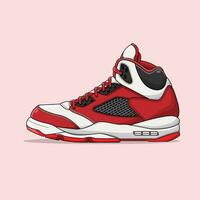 Modern Baskeball Shoes Red Hell vector