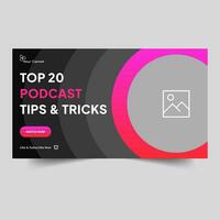 Creative podcast thumbnail banner design, learning podcast video cover banner design, fully customizable vector eps 10 file format