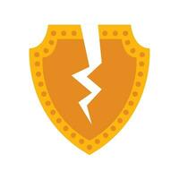 Vector hacked protection icon on white background