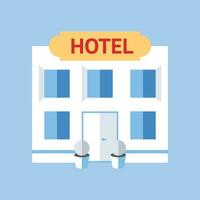 Vector flat hotel facade background