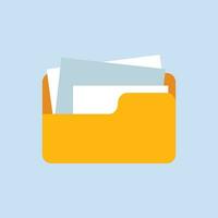 Vector yellow folder with confidential documents. sensitive data and information