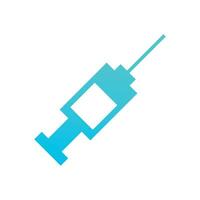 Vector syringe icon in flat style coronavirus vaccine inject vector illustration on isolated background