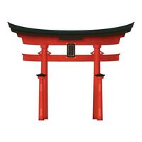 Vector a torii gate landmark of shinto shrine in japan