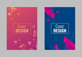 Set of abstract geometric background with gradient color for your cover design, book, flyer, brochure and more. Geometric background. 3D polygon design vector