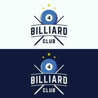 Billiards and cue cue creative logo template design. Logos of billiard sports games, clubs, tournaments and championships. vector