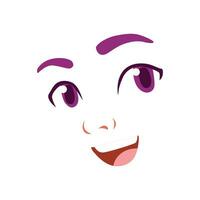 Vector facial expression on white background