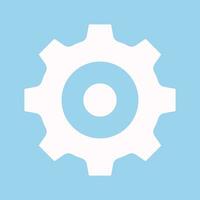 Vector gear flat icon illustration on white background