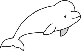 beluga icon in outline style isolated on white background. Animal symbol stock vector illustration.