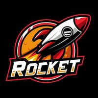 Rocket space mascot logo design vector