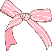 Pink Coquette bow doodle hand drawn png