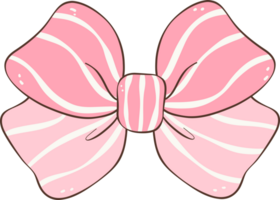 Pink Coquette ribbon bow doodle hand drawn png