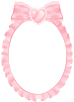 Pink Coquette frame oval shape aesthetic watercolor png