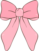 Pink Coquette ribbon bow doodle hand drawn png