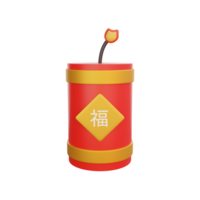 3D illustration of Chinese Firecrackers icon Chinese New Year design png