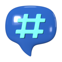 hashtag 3d ilustração ícone png