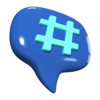 hashtag 3d ilustración icono png