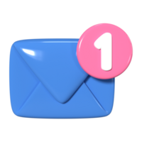 icône d'illustration 3d de courrier électronique png
