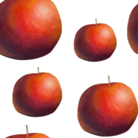 mano dibujado realista rojo manzana sin costura modelo en transparente antecedentes. pintoresco acuarela Fruta ilustración. Fresco manzana para etiqueta diseño, menú, Fruta ensalada ingredientes, papel, telas png