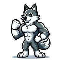 Wolf mascot cartoon illustration. Vector eps 10