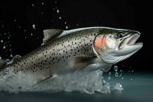 AI generated Freshness salmon fish. Generate ai photo