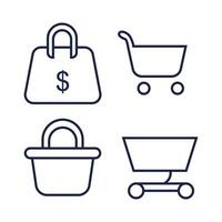 vector set of shopping concept icons