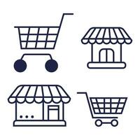 vector set of shopping concept icons