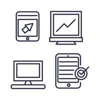 network icon set collection vector