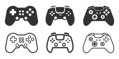 gamepad conjunto jugador juego de azar palanca de mando, vídeo juego controlador diseño vector