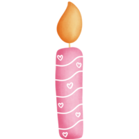 Watercolor pstel pink candle for valentines day,Party decorations. png