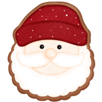 waterverf peperkoek de kerstman claus koekje clipart.rood peperkoek cokie met schattig de kerstman claus illustratie. png