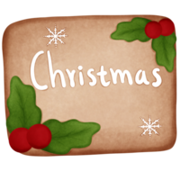 acquerello Natale biscotto con agrifoglio bacca e verde le foglie clipart.christmas biscotto illustrazione. png